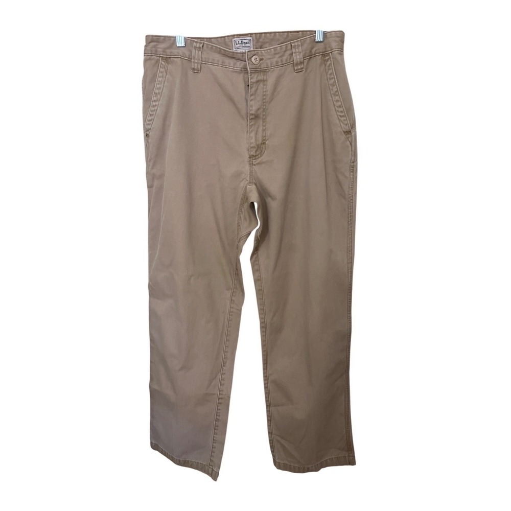L.L. Bean Mens Khaki Pants Size 36X32 100% Cotton